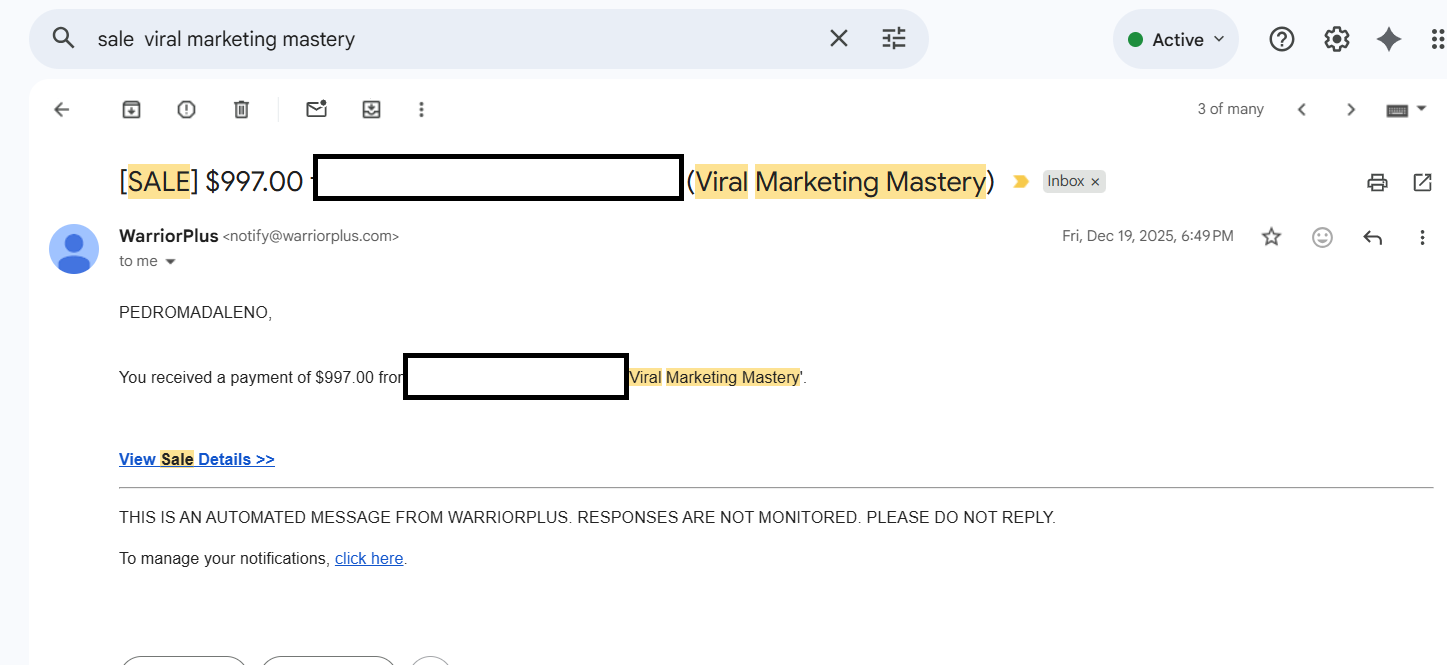 $997 sale – Viral Marketing Mastery